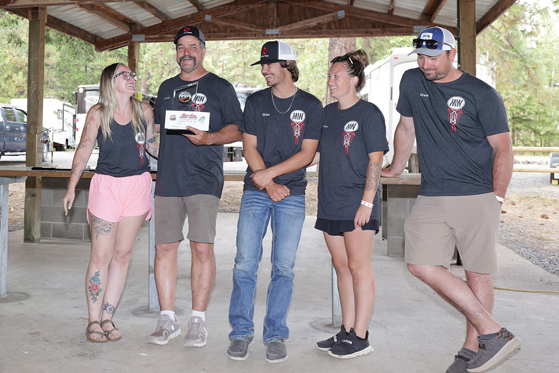 Will Runyan brought the crew up to celebrate his first win in Pro Eliminator.