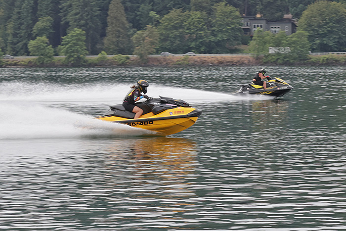 A better reaction time had Matthew Duffey (far lane) going to the PWC final over Lynnae Oleson.